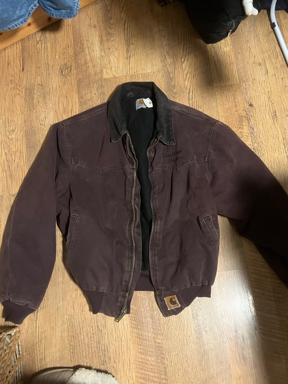 Carhartt Men's Dark Brown Canvas Bomber Jacket